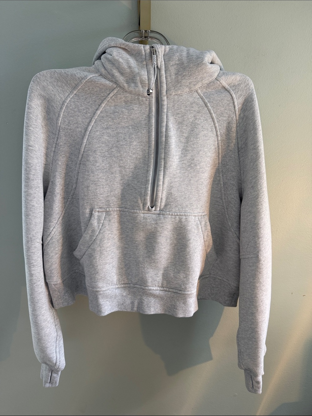 Lululemon Classic Scuba Light Gray Women's Half-Zip Hoodie Sweatshirt